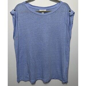 Charter Club Luxury Linen Cap Sleeve lavender Top Women Size XL